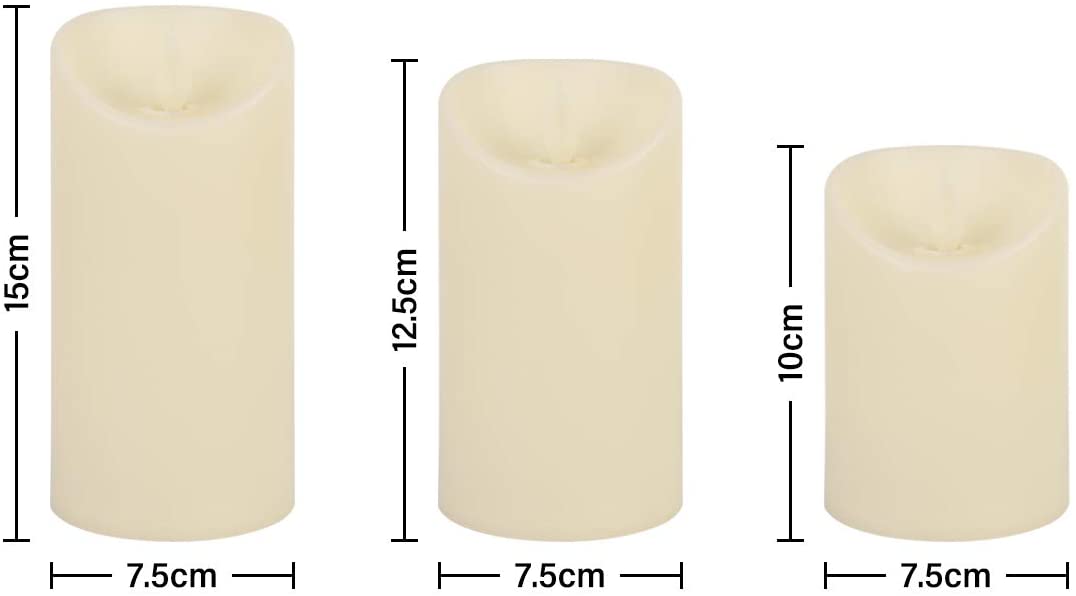 Salcar set of 3 LED candles battery operated