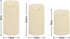 Salcar set of 3 LED candles battery operated
