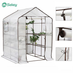 Sekey walk-in greenhouse with 10 shelves, 143 cm x 143 cm x 195 cm