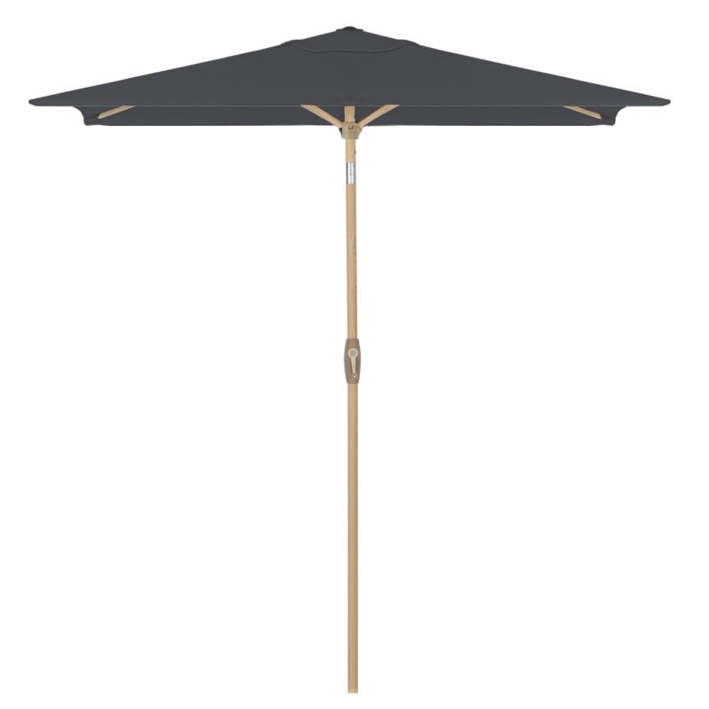 Sekey 210 x 140 cm aluminum parasol with crank, sun protection UV50+, made of wood-metal