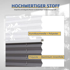 Sekey Plissee Day+Night ohne Bohren, 100% Verdunkelung, mit Muster Sekey