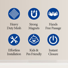 Sekey scratch-resistant magnet fly screen door made of polyester, black