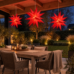 Salcar LED Papierstern – Beleuchteter 3D Weihnachtsstern mit 18 Spitzen, Warmweiß, Hängende Weihnachtsdeko für Fenster & Innenbereich