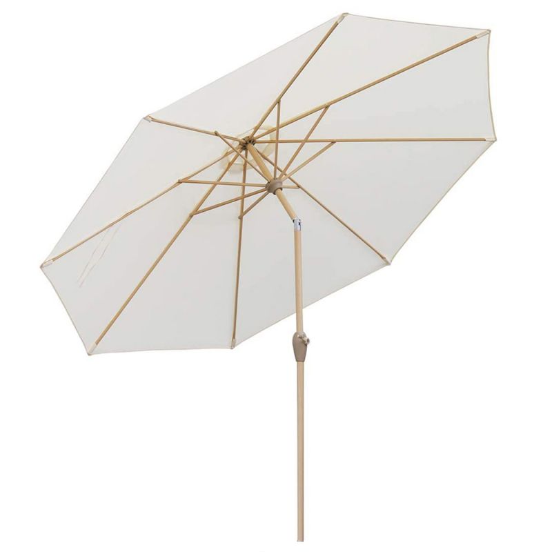 Sekey 300 cm Sonnenschirm mit Kurbel, Sonnenschutz UV50+, aus Holz-Metall