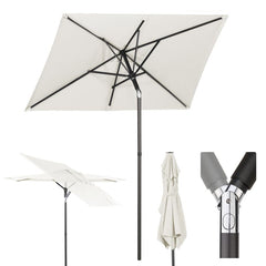 Sekey 180 x 130 cm balcony umbrella rectangular with balcony railing, sun protection UV50+