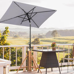 Sekey 200 x 125 cm Balkonschirm Rechteckig mit Balkongeländer, Sonnenschutz UV50+ Sekey
