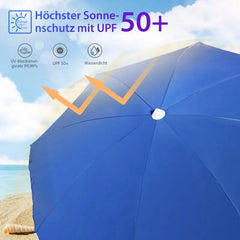 Sekey ∅ 160 cm Strandschirm mit Schutzhülle und Bodenhülse, Sonnenschutz UV50+ Sekey