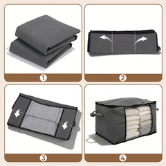 Salcar Unterbett-Aufbewahrungsboxen – 60L & 90L Set für Kleidung, Bettwäsche und saisonale Textilien, Staub- und Feuchtigkeitsschutz