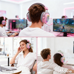 Fifine USB Gaming Headset mit Mikrofon, 3 EQ-Modi und 50mm Treiber, H6