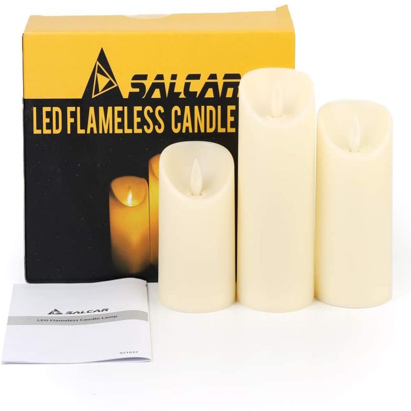 Salcar set of 3 LED candles battery operated