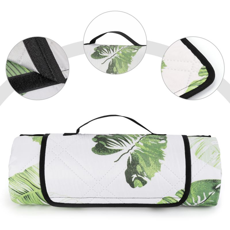 Sekey 200 x 200 cm picnic blanket made of leaf pattern polyester fabric