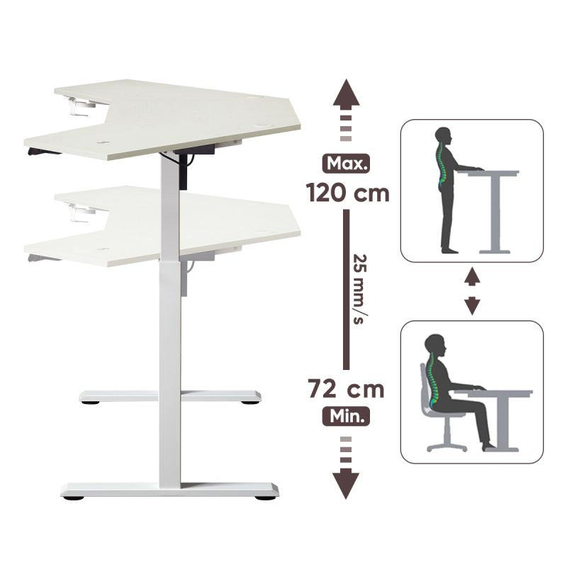 KOWO Electric Height Adjustable Corner Desk with Touchscreen, Flexi