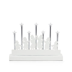 Salcar LED Lichterbogen mit 7 Sternen & 6 Engeln – Warmweißes Licht, Batteriebetrieben mit Timer – Weihnachtsdeko für Tisch & Fenster, ca. 32 cm