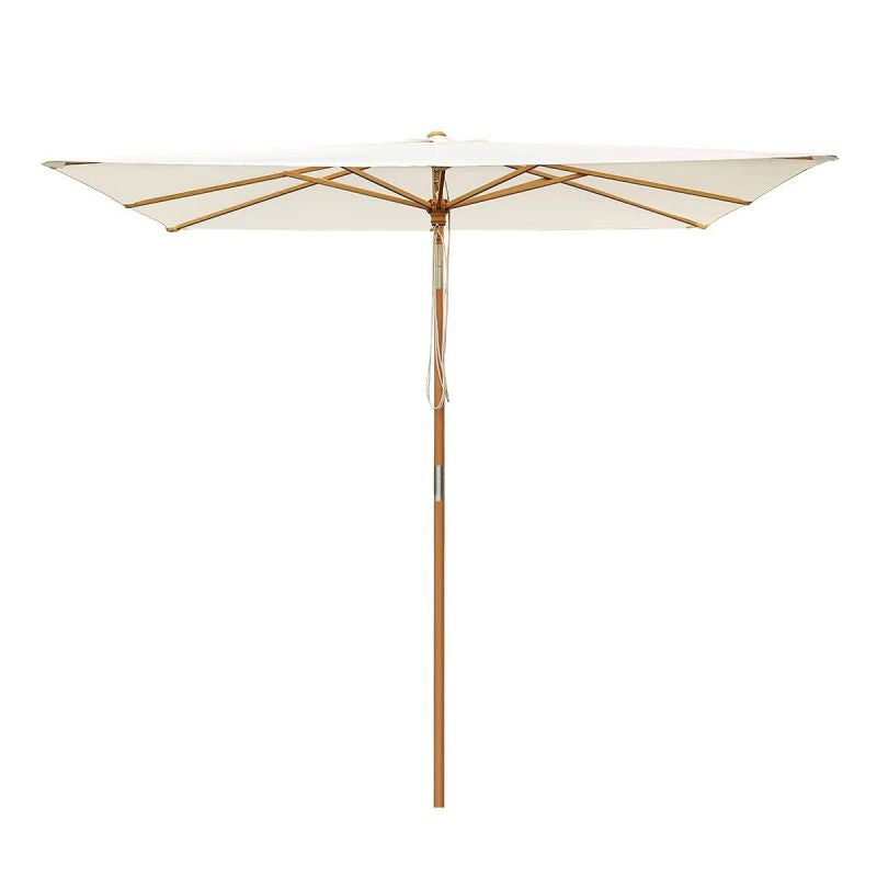 Sekey 300 x 200 cm wooden parasol rectangular, sun protection UV50+