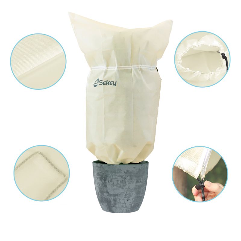 Sekey winter protection pot plant bag made of 80 g/m² nonwoven fabric, beige