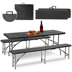 Sekey 3-teilig 180 cm Biertischgarnitur Set, 2 Bierbänke und Biertisch