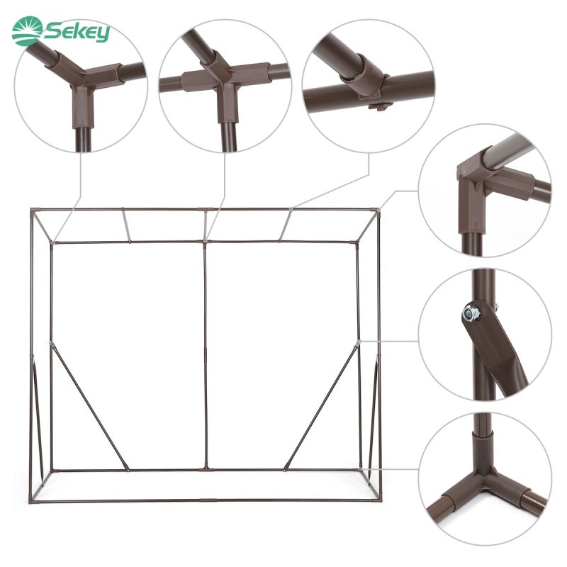 Sekey foil greenhouse with pitched roof, 200 cm x 77 cm x 146/169 cm