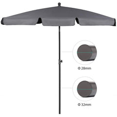 Sekey 200 x 125 cm balcony umbrella rectangular with protective cover, sun protection UV50+