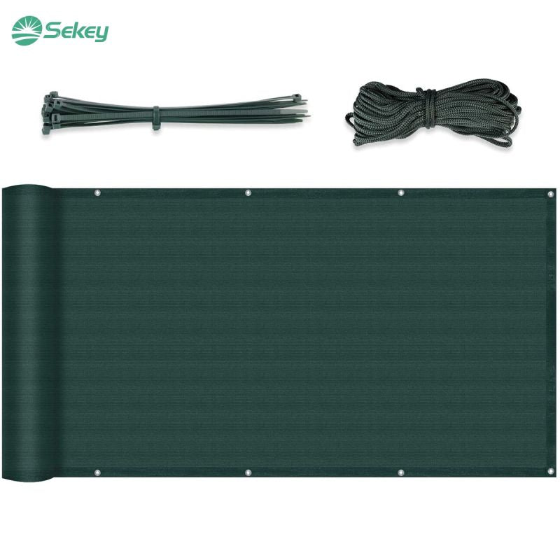 Sekey balcony privacy screen made of 220 g/m² HDPE, green