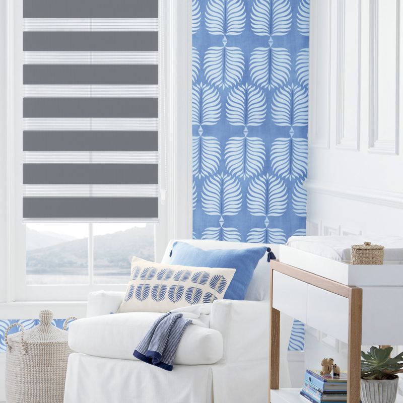 Sekey double roller blind without drilling or with drilling, grey