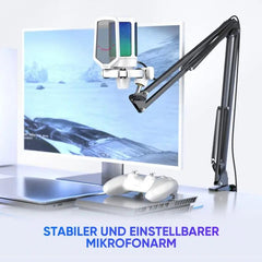 Fifine USB Kondensator Mikrofon mit Arm und Stummschalttaste, A6T Sekey