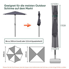 Sekey 175 x 27.5/35.5 cm protective cover for 300 cm parasol, made of polyester fabric