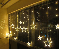 Salcar 2 x 1 m LED Lichtervorhang mit 12 Sternen, 138 LEDs, 31V GS-zertifizierte Stromversorgung