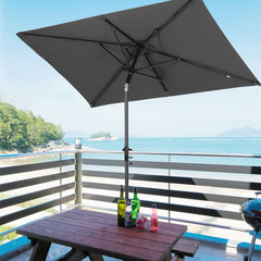 Sekey 200 x 125 cm balcony umbrella rectangular with balcony railing, sun protection UV50+