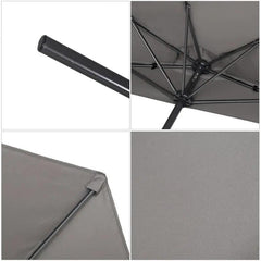 Sekey 270 cm Halbrund Sonnenschirm mit Kurbel, Sonnenschutz UV50+ Sekey