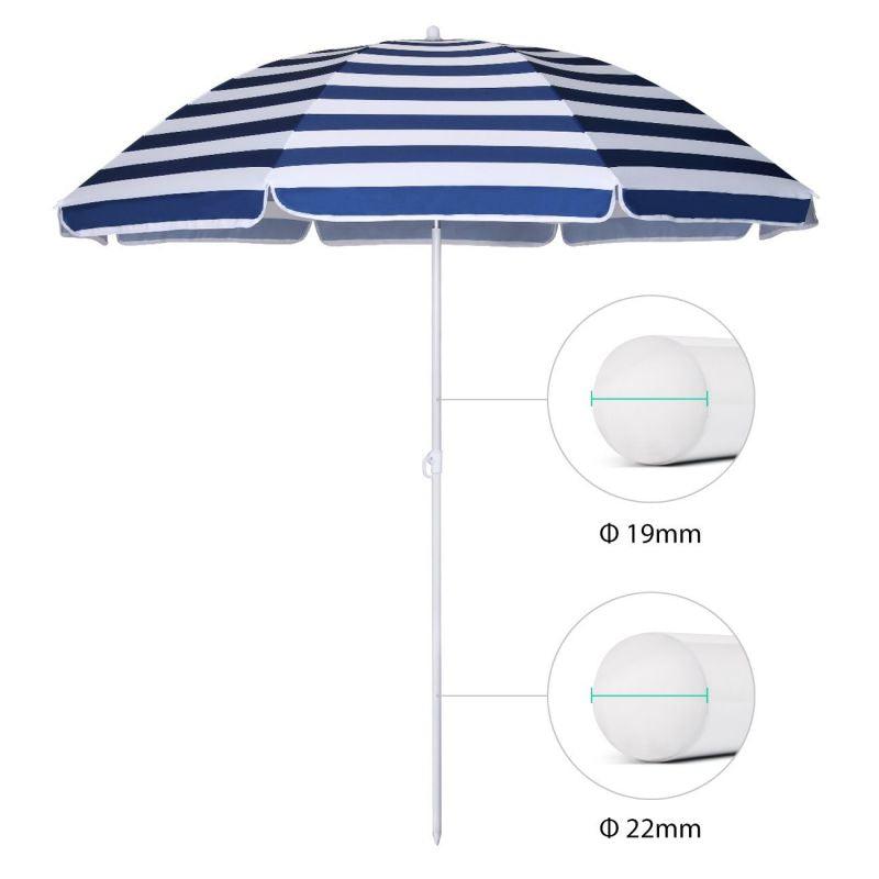 Sekey ∅ 160 cm beach umbrella with protective cover, sun protection UV25+