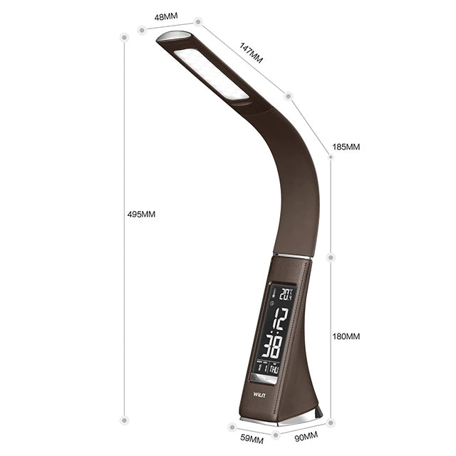 WILIT U2A 5W LED desk lamp, with 3 brightness levels, with alarm clock