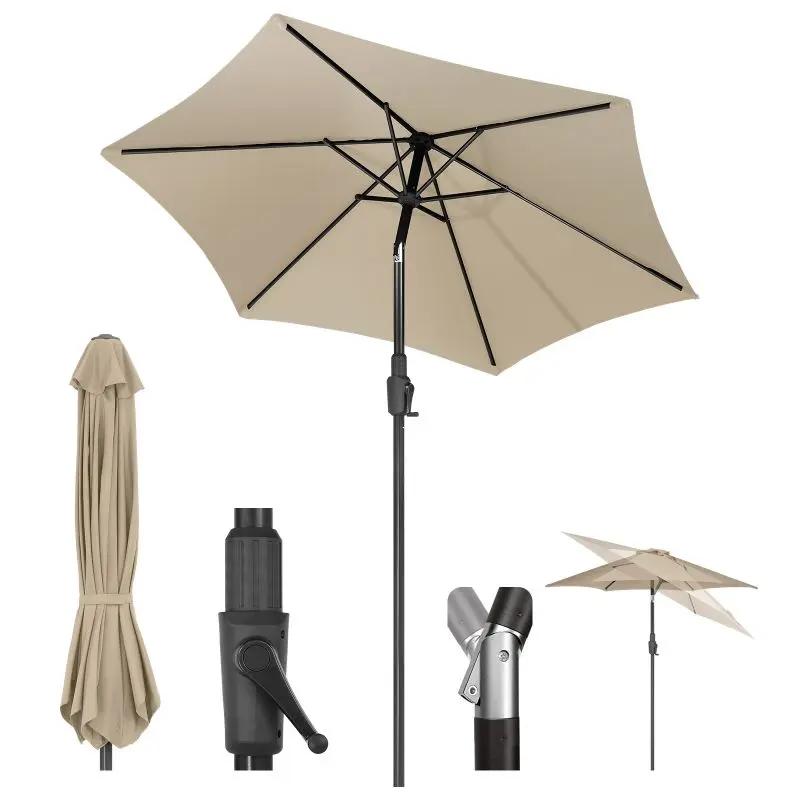kurbelantrieb sonnensegel Sekey 220 cm Sonnenschirm mit Kurbel und Auto Kippen, Sonnenschutz – sekeymall