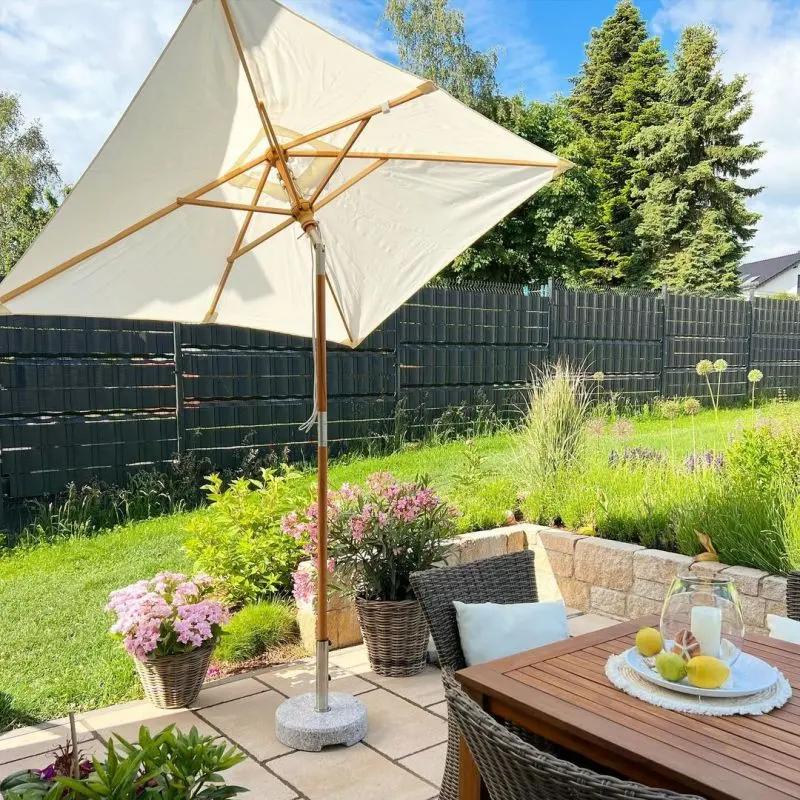sonnensegel rechteckig mit ständer Sekey Eleganter rechteckiger Sonnenschirm, 200x150 cm, Massivholz & Flexibel UV50+ – sekeymall