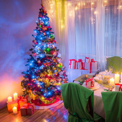 Salcar 2 m LED Lichterkette für Weihnachtsbaum, mit 8 Strängen, 280 LEDs, 31V GS-zertifizierte Stromversorgung