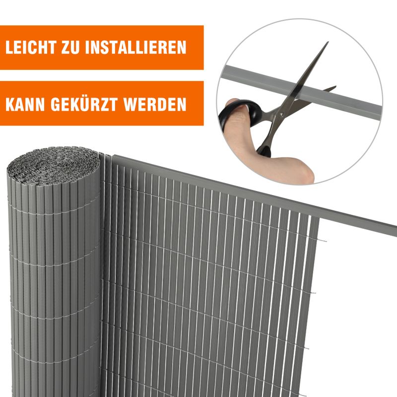 Sekey 5x1m PVC Abschlussleiste für PVC Sichtschutzmatte