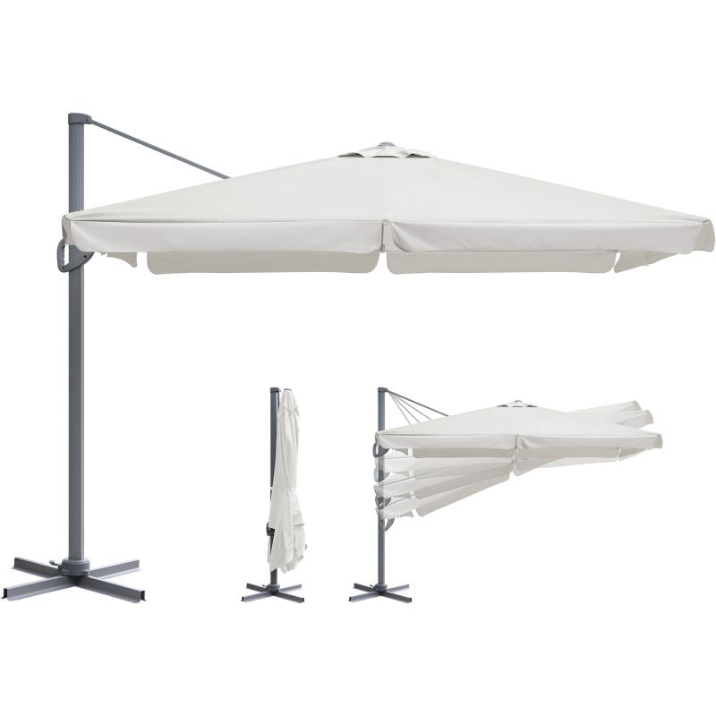 Sekey 300 cm x 300 cm cantilever parasol, sun protection UV50+