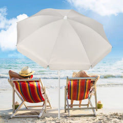 Sekey ∅ 160 cm aluminum beach umbrella with protective cover and ground sleeve, sun protection UV50+