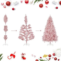 Salcar 180cm Künstlicher Weihnachtsbaum Rosa Weihnachtsbaum, Nordmanntanne, mit 735 Spitzen Salcar