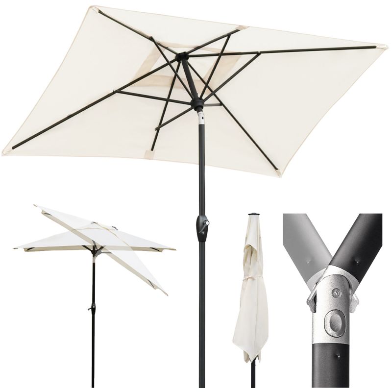 Sekey 210 x 140 cm aluminum parasol with crank, sun protection UV50+