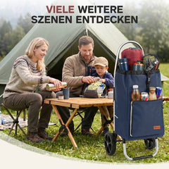 Sekey Einkaufstrolley 3-in-1 klappbar – 50L Einkaufswagen mit Kühlfach, großen Rädern & Sackkarren-Funktion, leichtes Aluminium