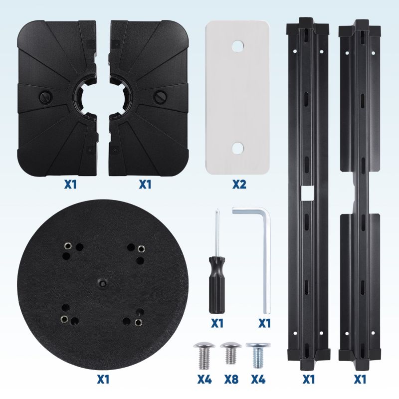 Sekey 4-piece umbrella weight for cantilever umbrella with roller, fillable up to 150 kg