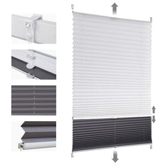 Sekey pleated blind Day+Night without drilling, 100% blackout, single colour