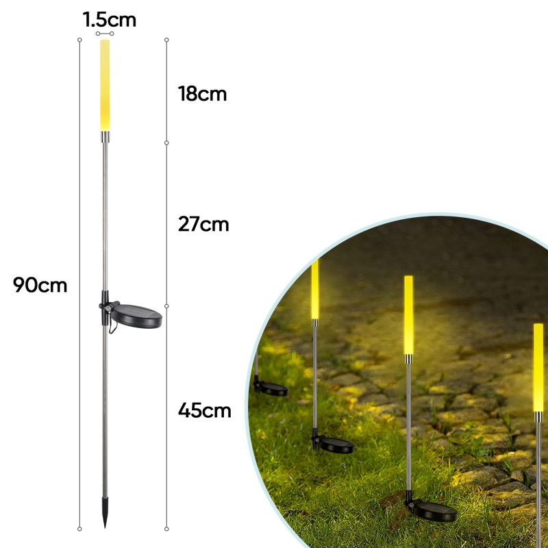 Salcar 2er Set LED Solar Gartenleuchte mit Blasen-Säulen