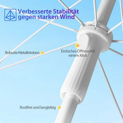 Sekey ∅ 160 cm Strandschirm mit Schutzhülle und Bodenhülse, Sonnenschutz UV50+ Sekey