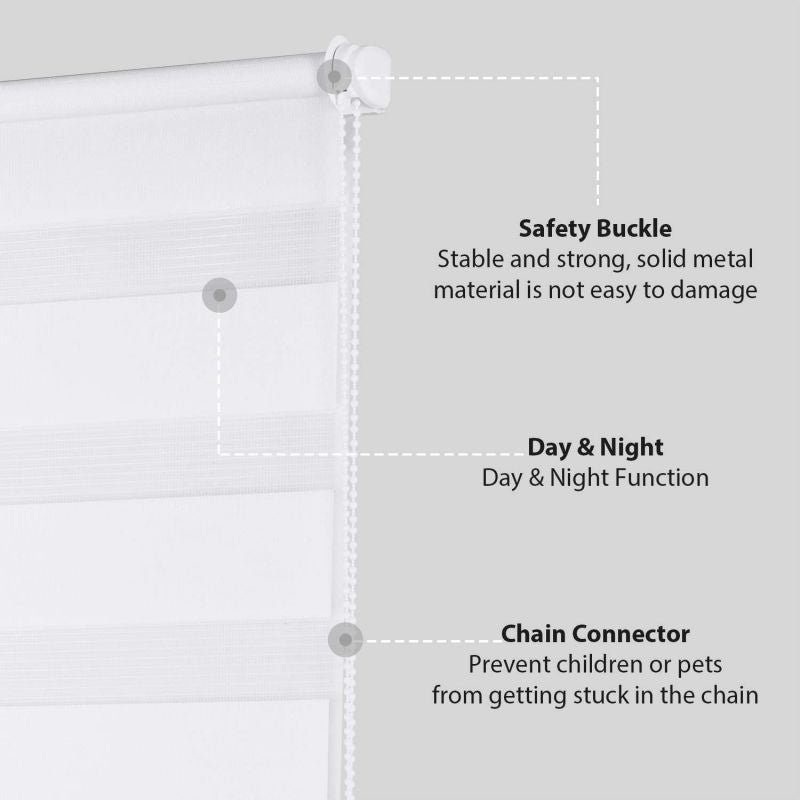 Sekey double roller blind without drilling or with drilling, white