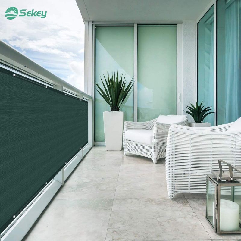 Sekey balcony privacy screen made of 220 g/m² HDPE, green