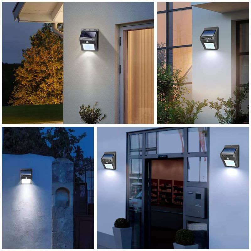 Salcar 2er Set LED Solarleuchte mit Bewegungsmelder, 20 LEDs, mit 1200 mAh Akku