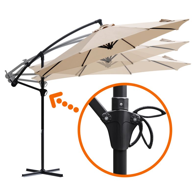 Sekey 300 cm cantilever umbrella, sun protection UV50+