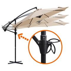 Sekey 300 cm cantilever umbrella, sun protection UV50+