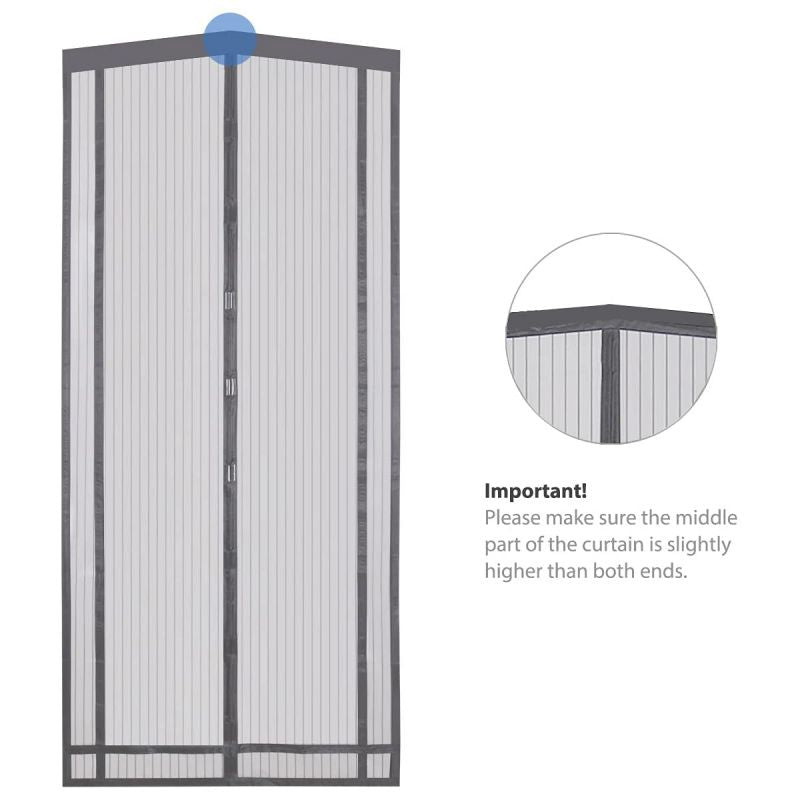 Sekey Cuttable Magnetic Fly Screen Door Made of Polyester, Grey